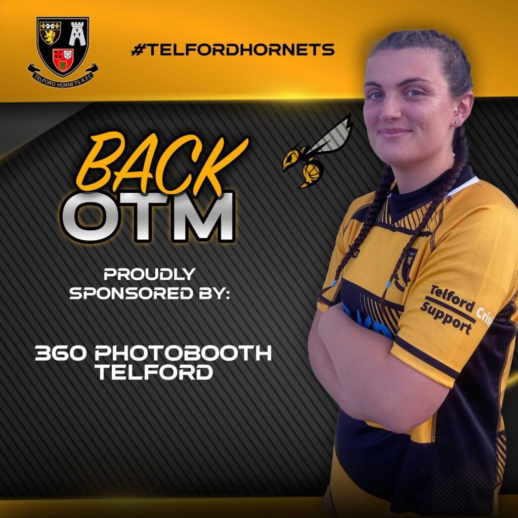 Female rugby player featured in Back of the Match award graphic