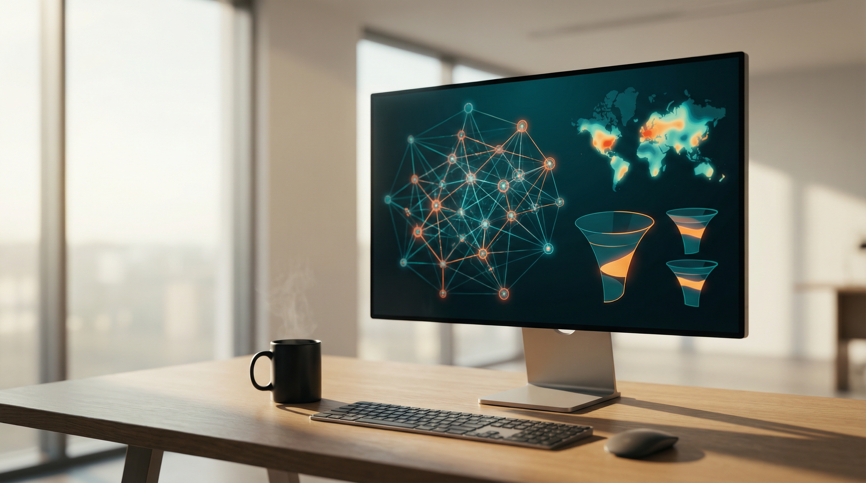 KI-Leadfinder Dashboard mit Datenvisualisierungen und Sales-Funnel-Analyse