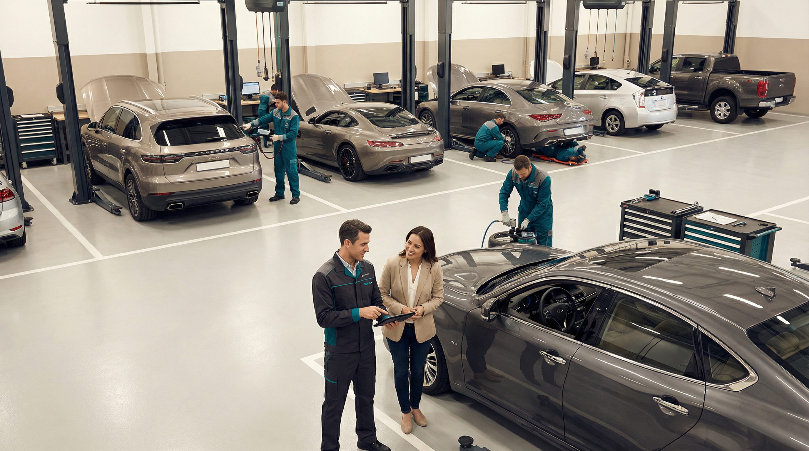 Autohaus Werkstatt mit Service-Team