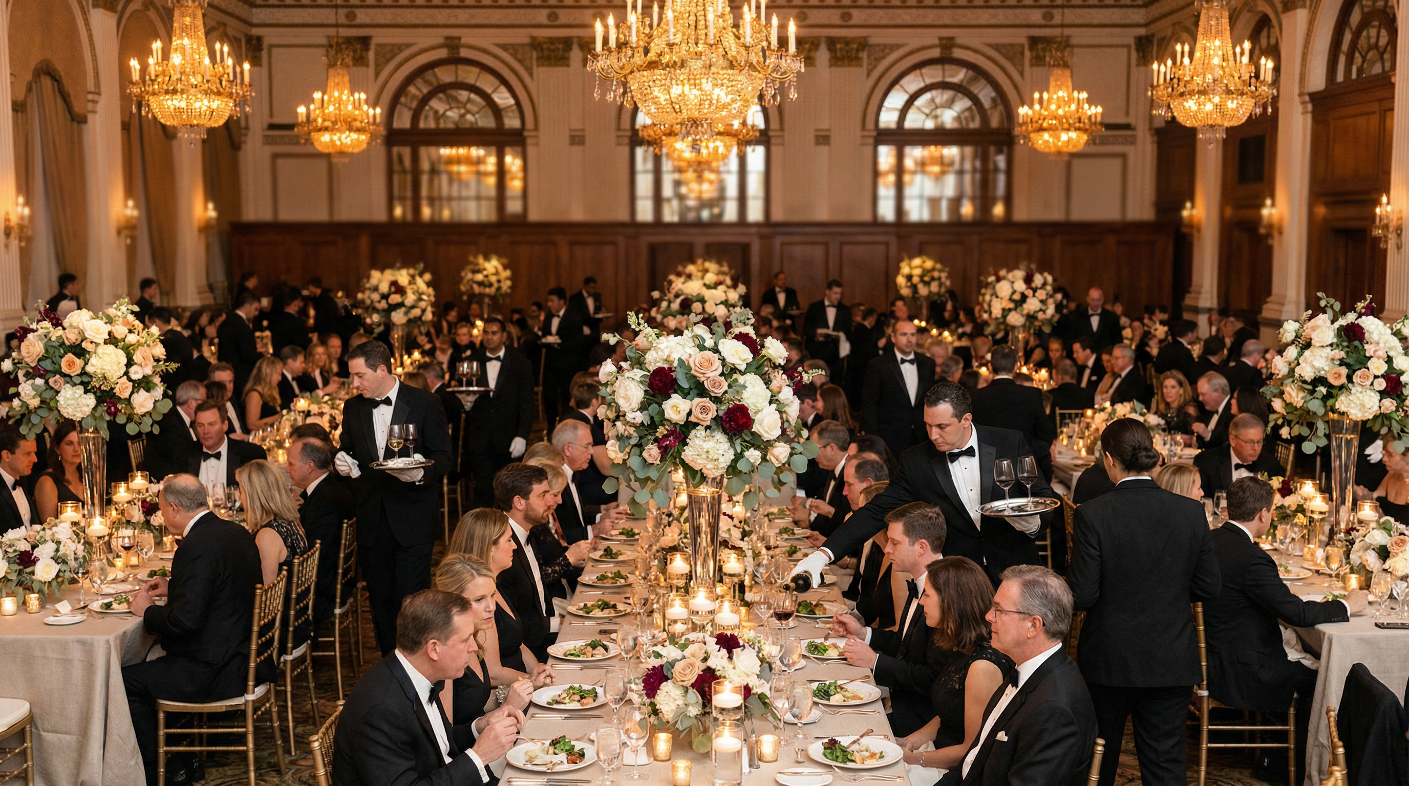 Elegant catering event at a grand Pennsylvania ballroom