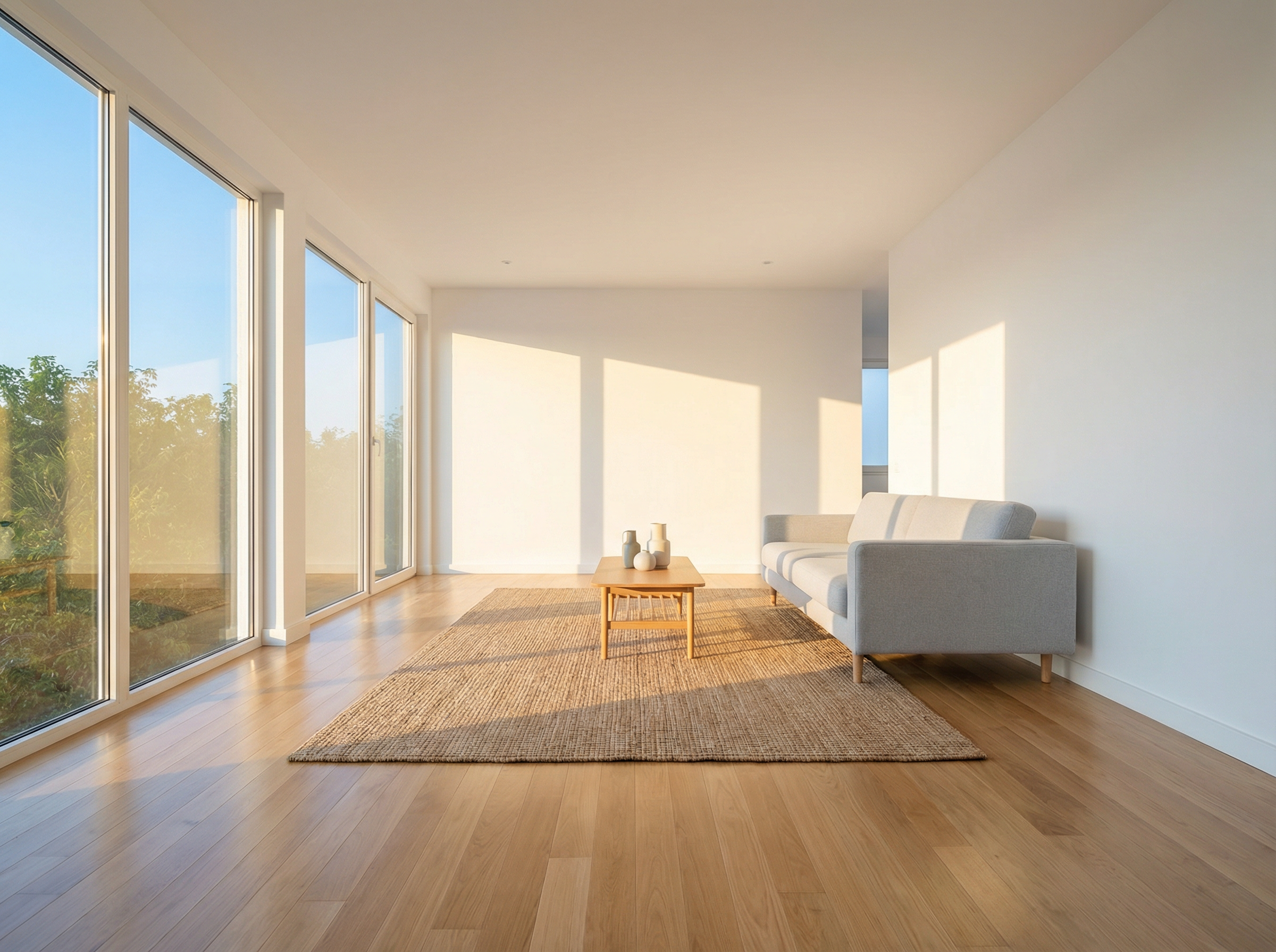 Clean, bright living room after professional mould remediation