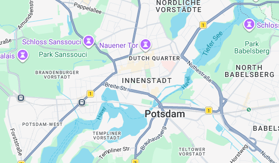 Karte von Potsdam – Standort von Brainwave Solutions