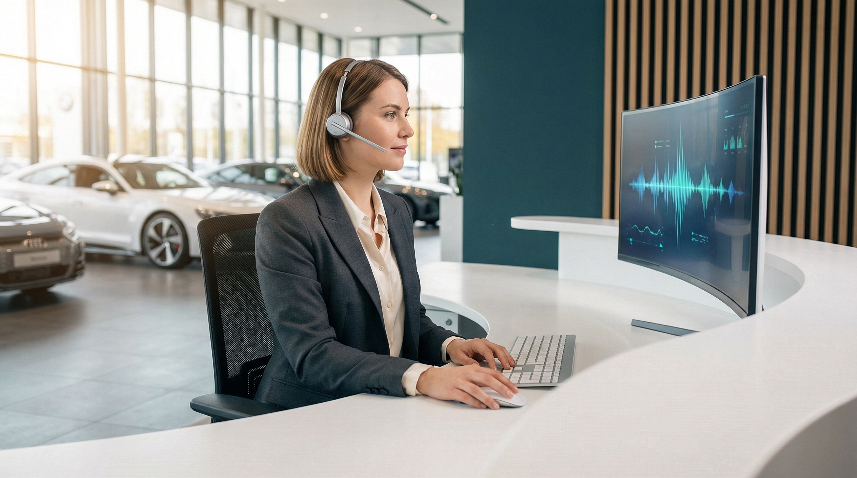 Autohaus-Empfang mit KI-gestütztem Telefonsystem