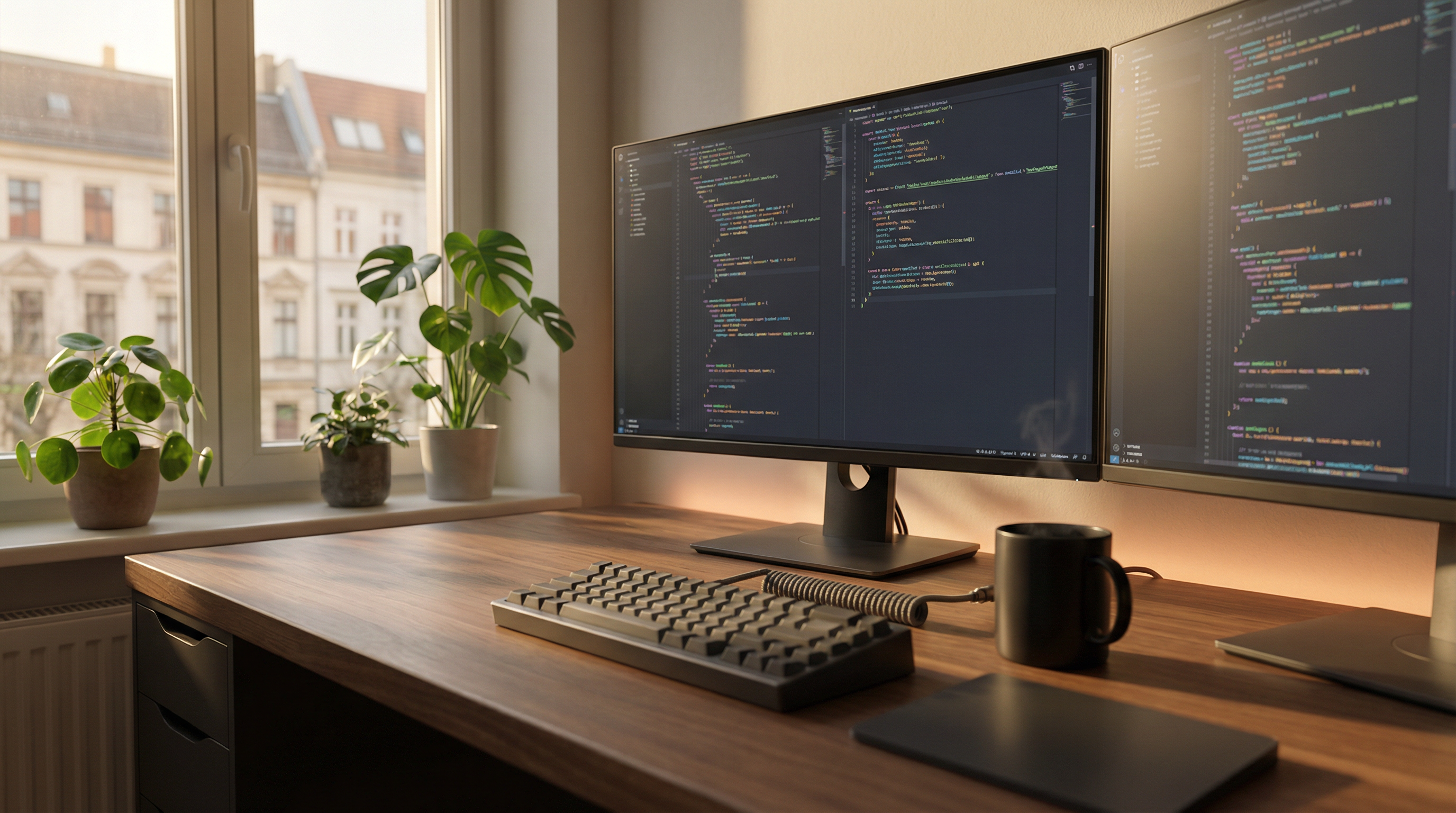 Modern software development workspace in Berlin